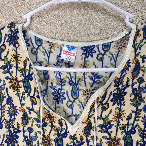 Imperfect 100% cotton made in Egypt tunic dress size medium lightweight summer - Picture 3 of 16